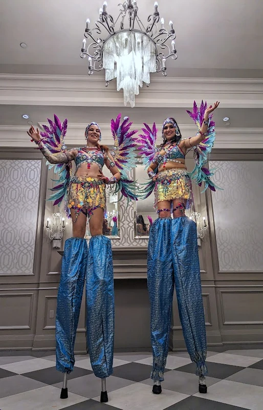 Carribeal Carnival Stilts - Stiltwalker - Feathers theme - image 3