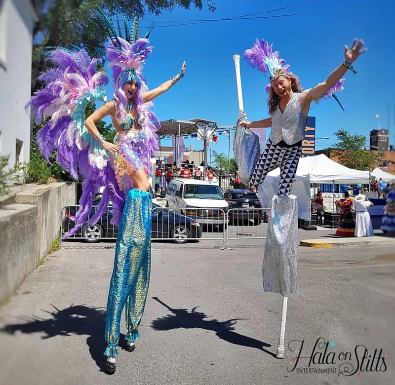 Carribeal Carnival Stilts - Stiltwalker - Feathers theme - image 4
