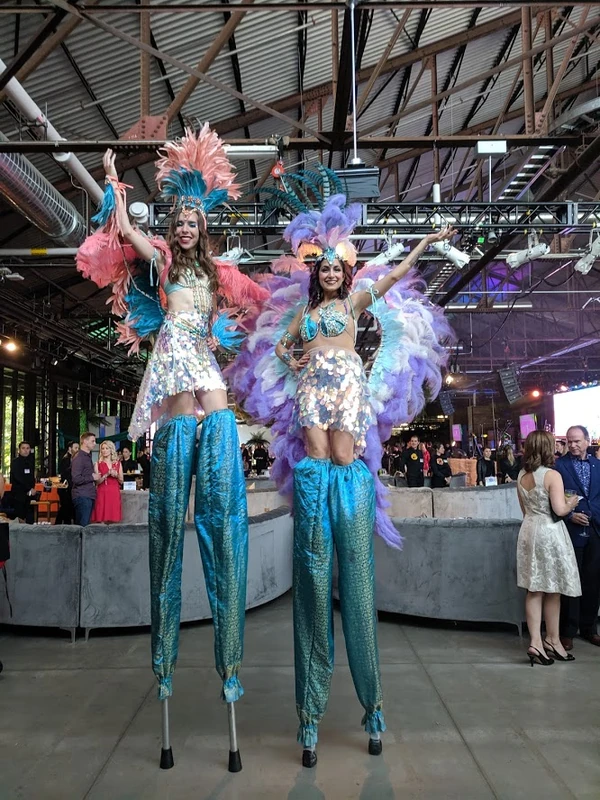 Carribeal Carnival Stilts - Stiltwalker - Feathers theme - image 8