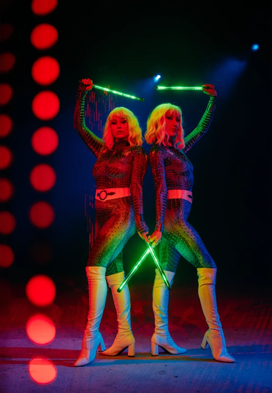 Futuristic LED Pixel Duo Show - Flow Artist / Hula Hooper - Duos theme - image 4
