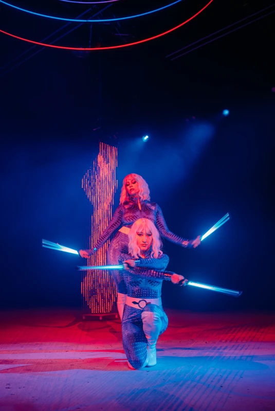 Futuristic LED Pixel Duo Show - Flow Artist / Hula Hooper - Duos theme - image 7