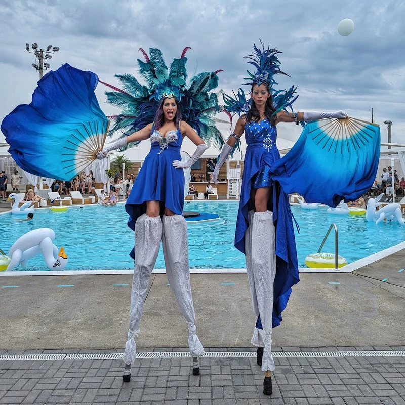Royal Blue Ball - Stiltwalker - Feathers theme - image 11