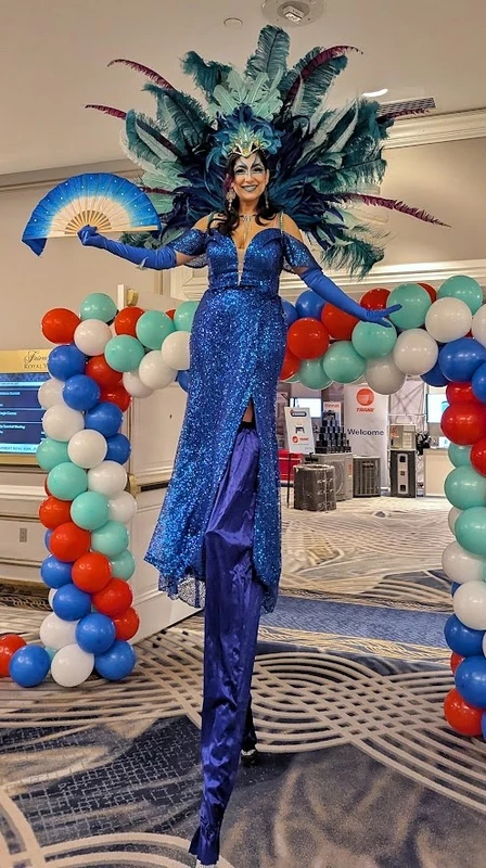 Royal Blue Ball - Stiltwalker - Feathers theme - image 13