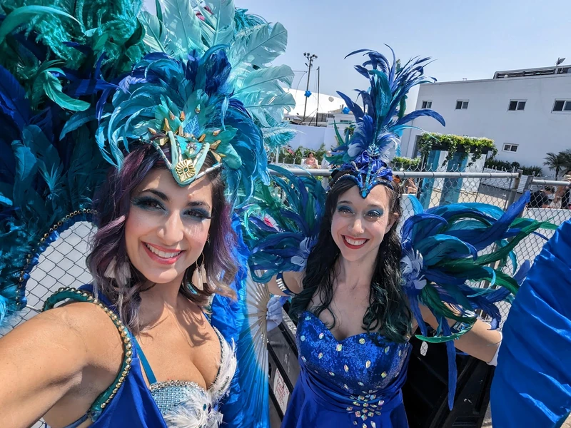 Royal Blue Ball - Stiltwalker - Feathers theme
