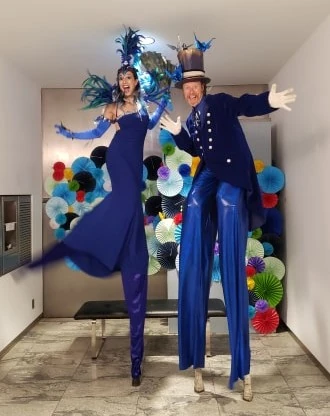 Royal Blue Ball - Stiltwalker - Feathers theme - image 21