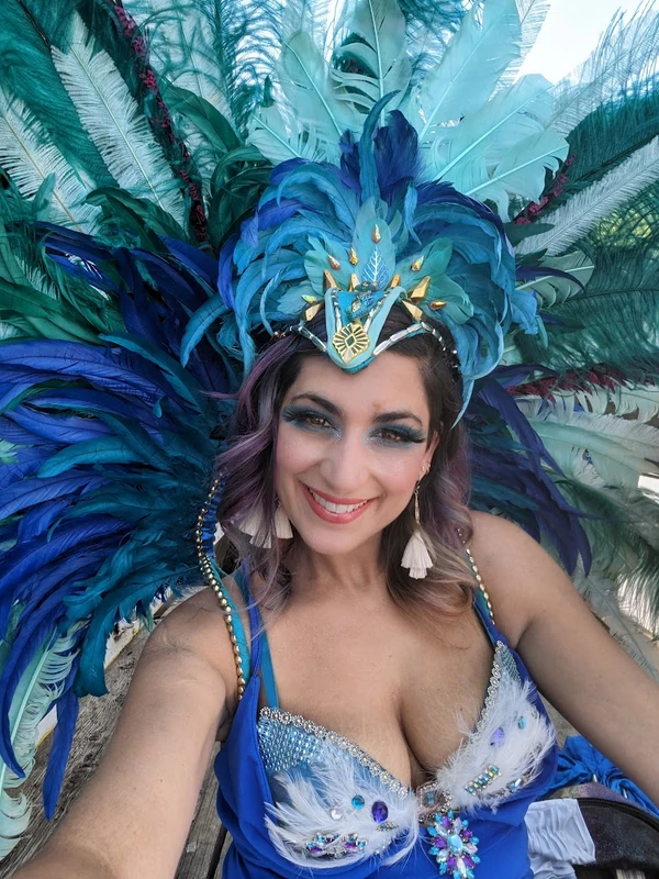 Royal Blue Ball - Stiltwalker - Feathers theme - image 2