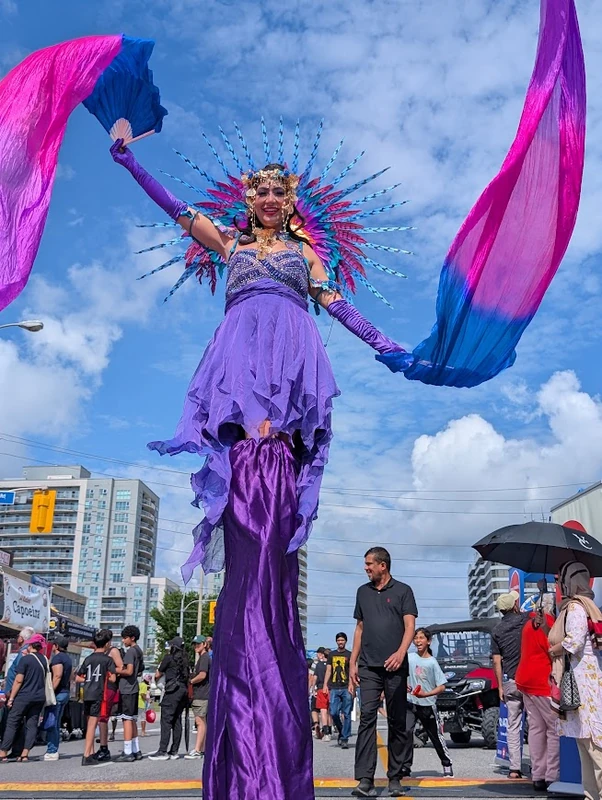 Sunset Serenade Stilts - Stilt Walker - Feathers theme - image 6