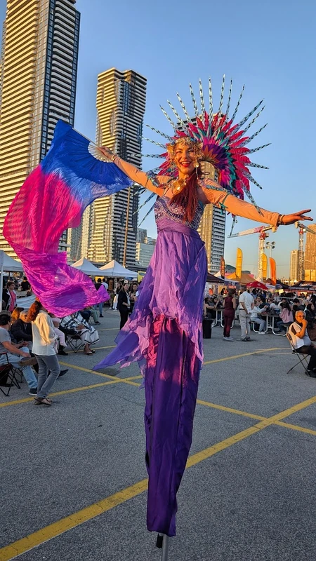 Sunset Serenade Stilts - Stiltwalker - Feathers theme - image 3