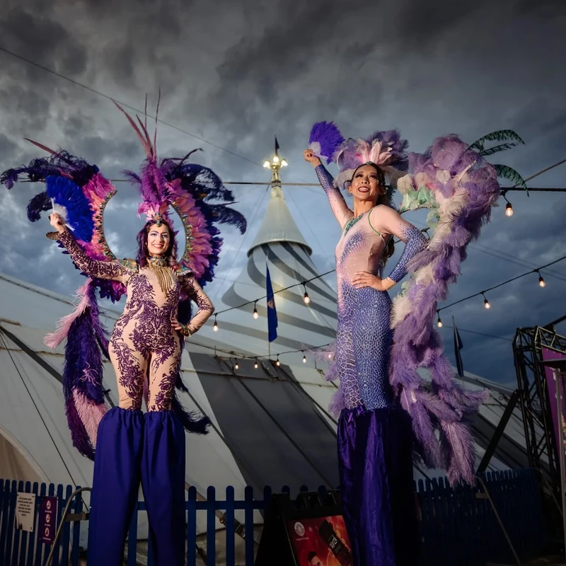 Stilt-walker performing at Cirque du Soleil Kooza show