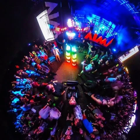 LED Robot performers at large-scale entertainment event