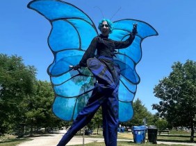 Hire event entertainment performers Toronto Hala Circus arts hala on stiilts entertainment Bluebelle Mariposa