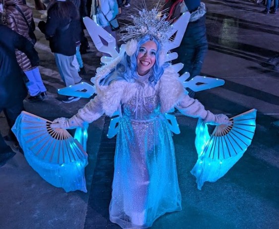 Hire circus performers event entertainers Toronto Hala circus arts LED Snowflake Sprite