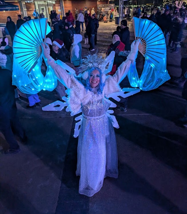 Hire circus performers event entertainers Toronto Hala circus arts LED Snowflake Sprite